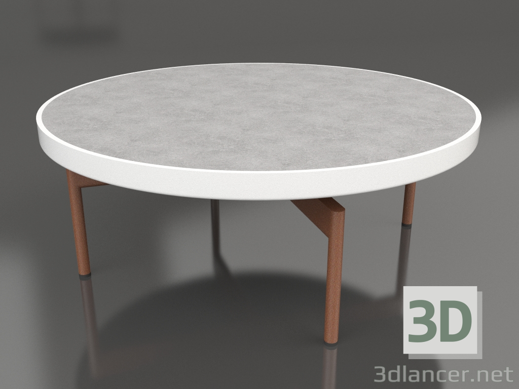 3d модель Стол журнальный круглый Ø90x36 (White, DEKTON Kreta) – превью