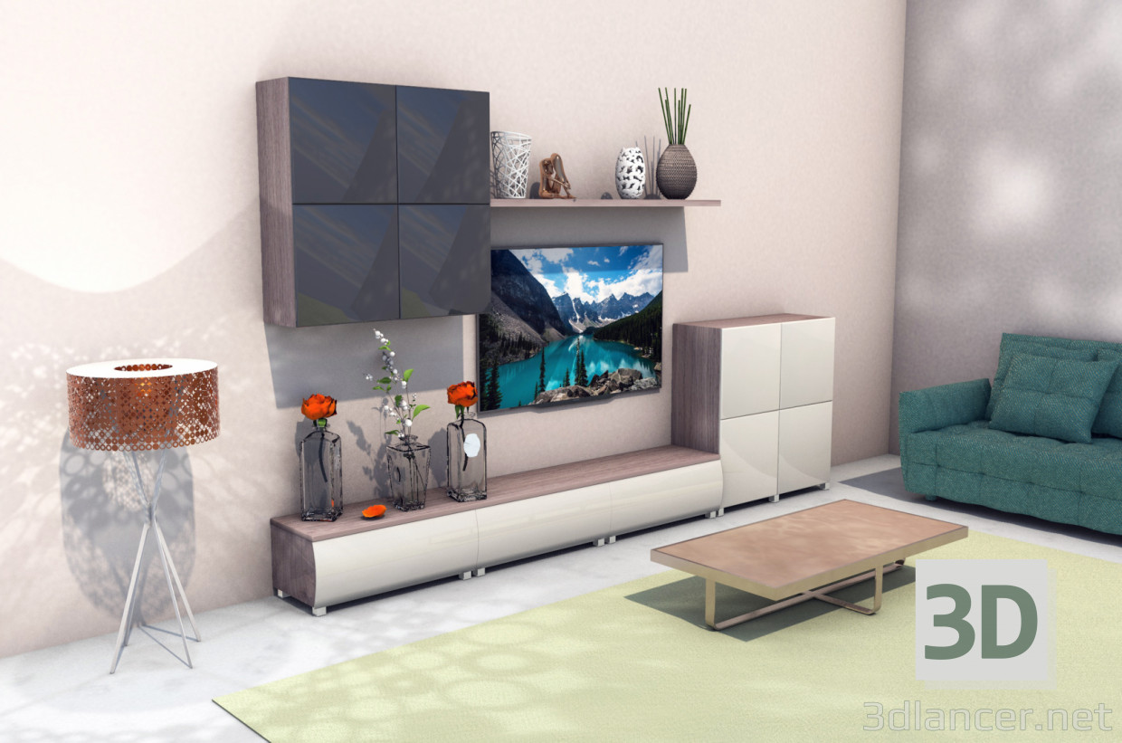 3D Modell Wohnzimmer - Vorschau