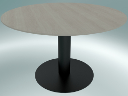 Tavolo da pranzo In Between (SK12, Ø120cm, H 73cm, Nero opaco, Rovere tinto bianco)