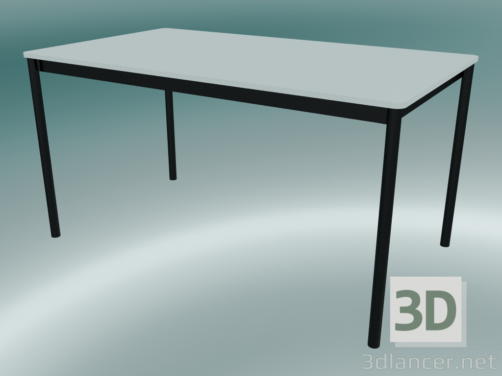 3D Modell Rechteckiger Tischfuß 140x80 cm (Weiß, Schwarz) - Vorschau