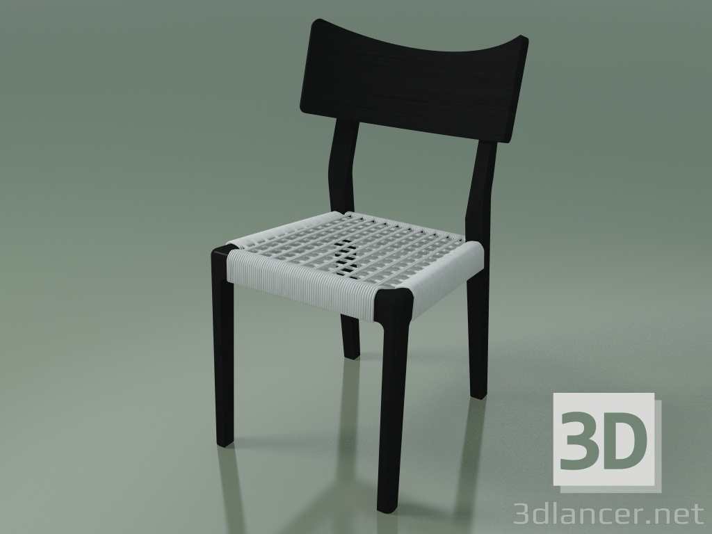 3D Modell Stuhl (21, weiß gewebt, schwarz lackiert) - Vorschau