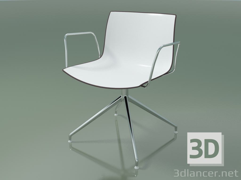 3d model Silla 2054 (giratoria, con reposabrazos, LU1, polipropileno bicolor) - vista previa