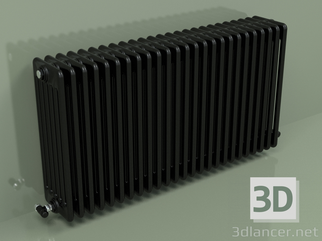 3d model Radiador TESI 6 (H 600 25EL, Negro - RAL 9005) - vista previa