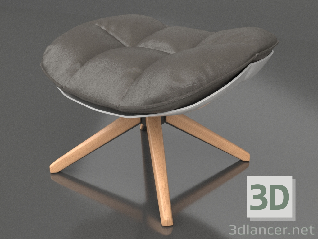 modello 3D Pouf in stile Husk (marrone) - anteprima