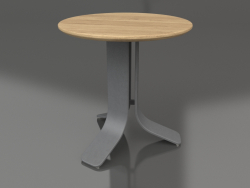 Table basse Ø50 (Anthracite, bois Iroko)