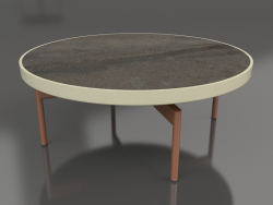 Mesa de centro redonda Ø90x36 (Oro, DEKTON Radium)