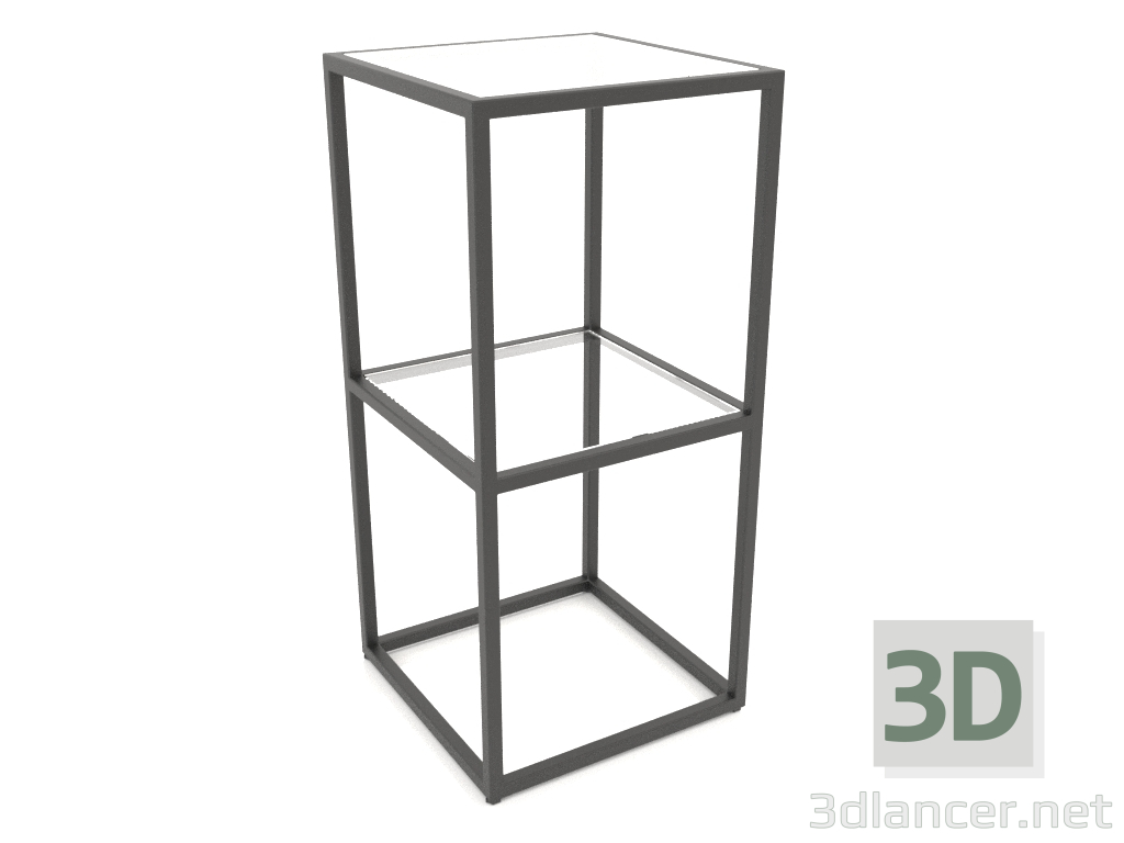 modèle 3D Support console carré (VERRE, 40x40x86, 2 étagères) - preview