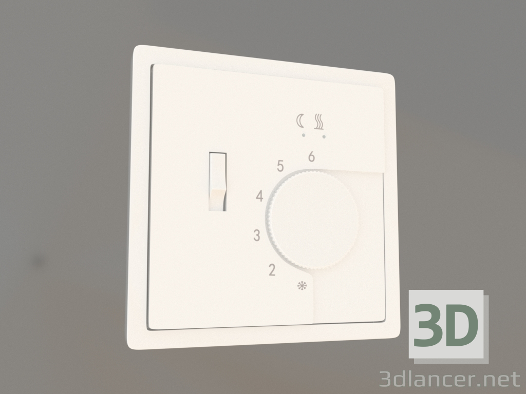 modello 3D Termostato per riscaldamento a pavimento (bianco, DA14903) R98 - anteprima