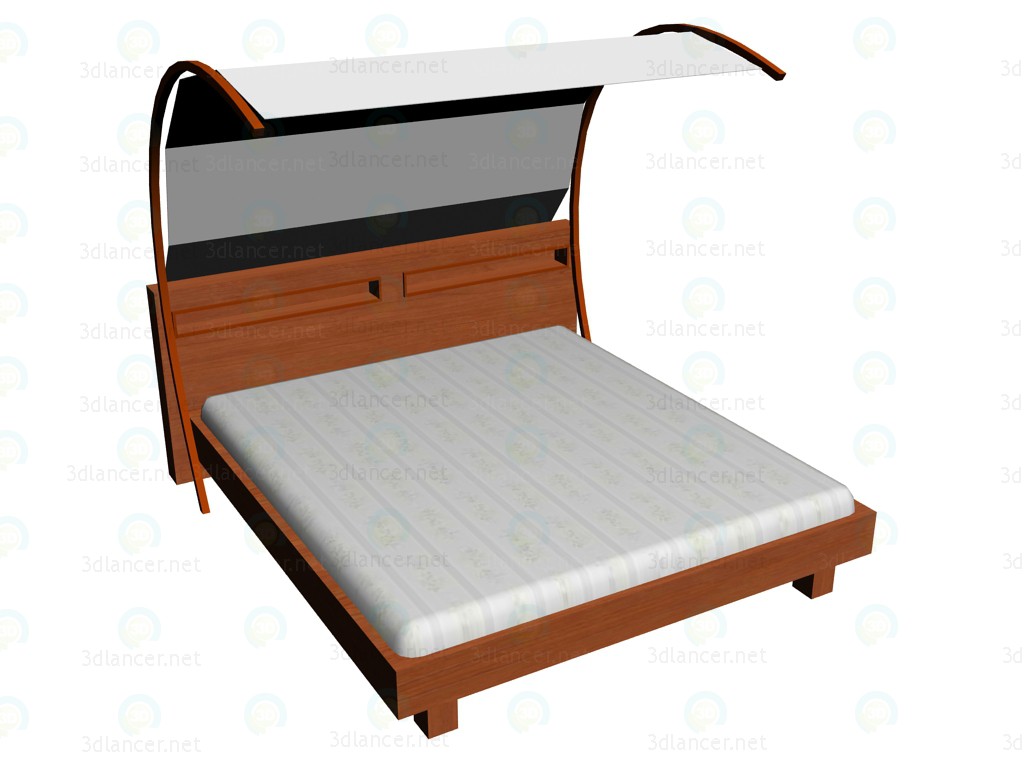 Modelo 3d Cama de 180 x 200 + garagem - preview