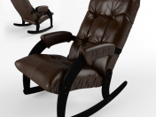 Fauteuil à bascule Comfort Model 67, revêtement Antik crocodile