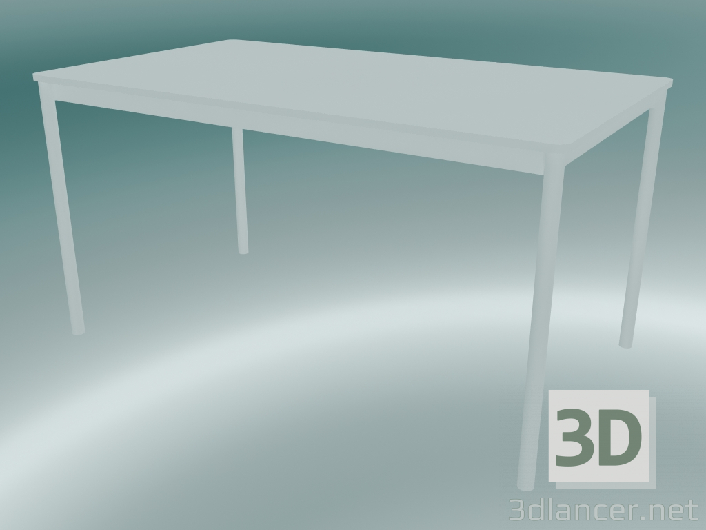 3d model Mesa rectangular Base 140x80 cm (Blanco) - vista previa