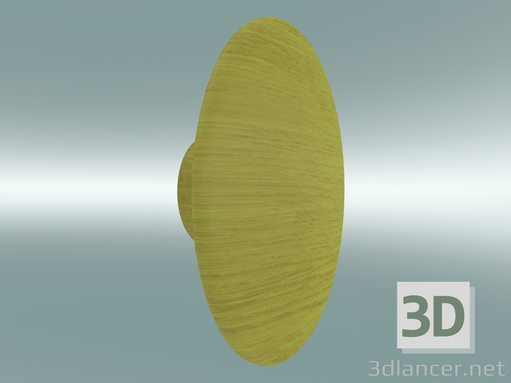 3d model Gancho para ropa Dots Wood (Ø17 cm, Amarillo) - vista previa