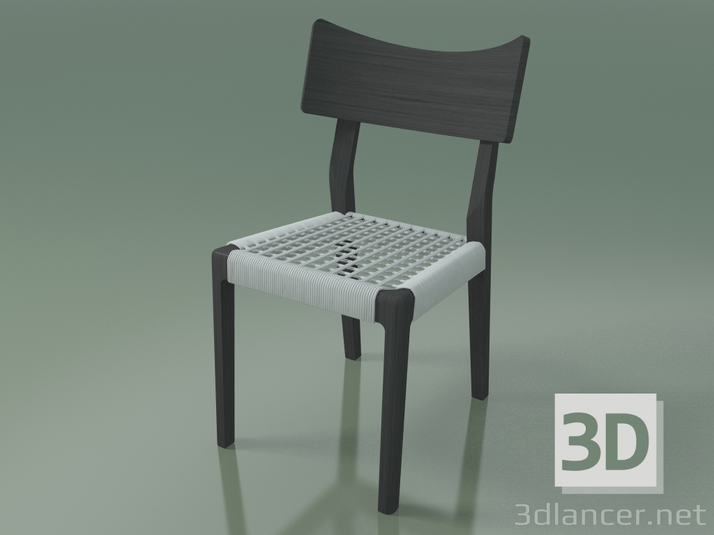 modello 3D Sedia (21, tessuto bianco, laccato grigio) - anteprima