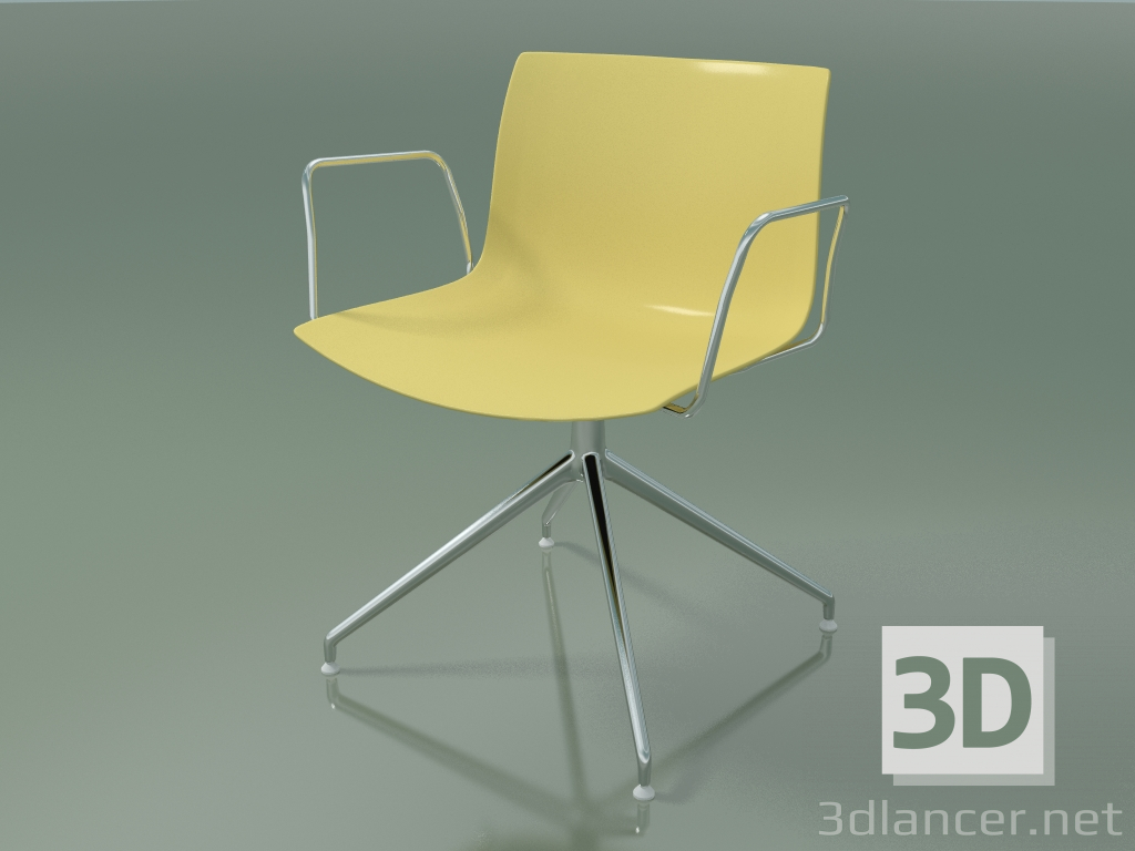 3d model Silla 2054 (giratoria, con reposabrazos, LU1, polipropileno PO00415) - vista previa