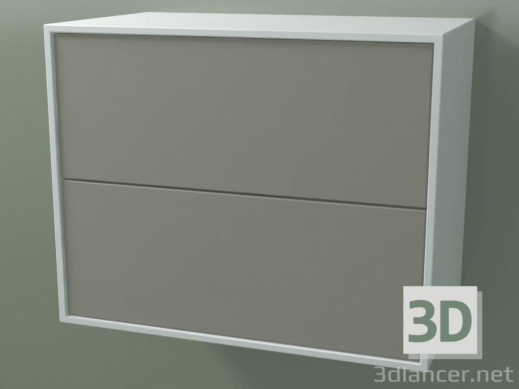 3D Modell Doppelbox (8AUBCA01, Gletscherweiß C01, HPL P04, L 60, P 36, H 48 cm) - Vorschau