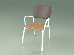 Fauteuil 021 (Métal Lait, Marron)