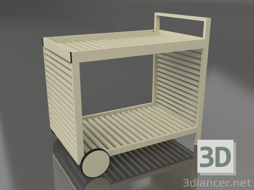 3d model Serving trolley (Gold) - preview