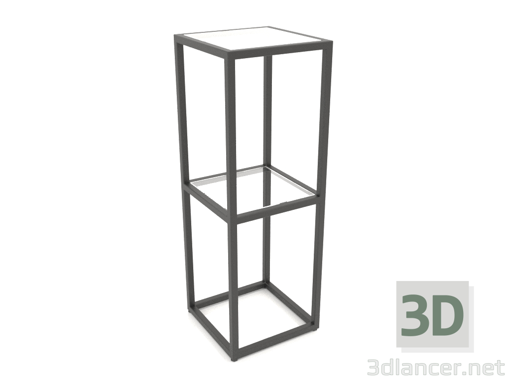 modèle 3D Support console carré (VERRE, 30x30x86, 2 étagères) - preview