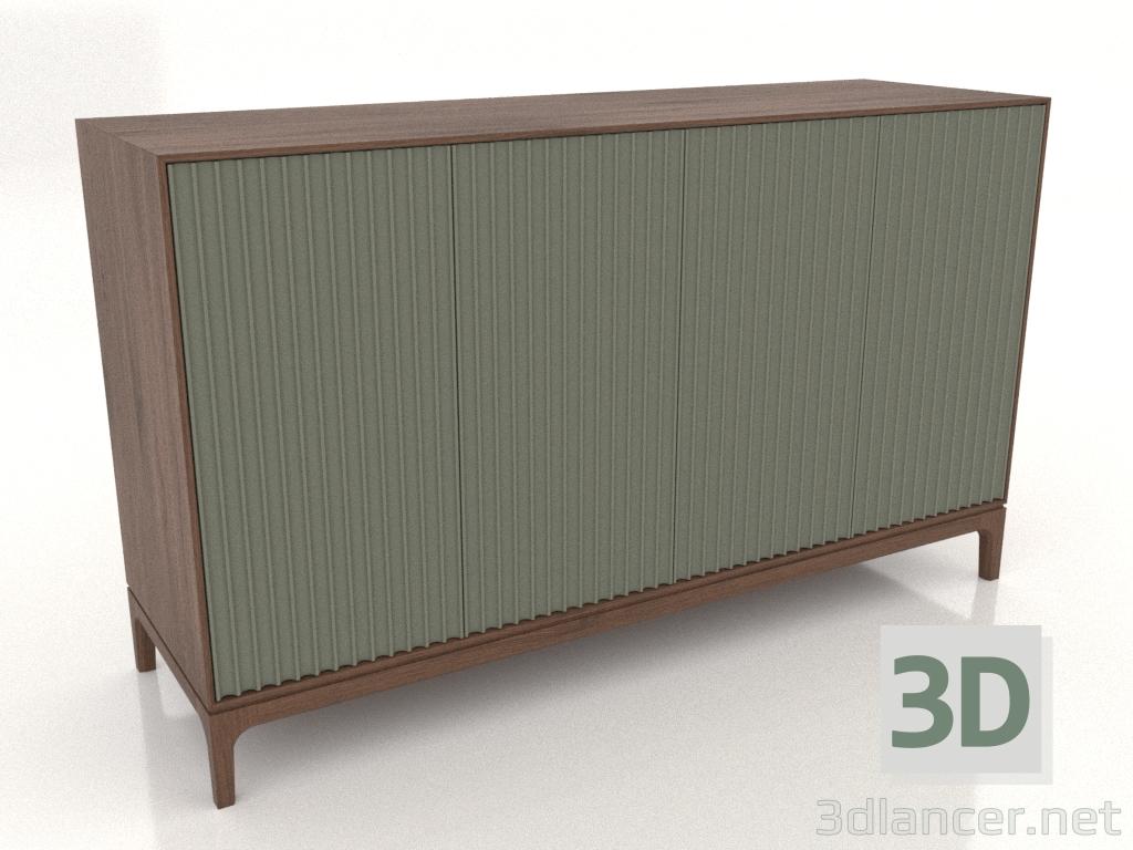 3D modeli TV sehpası FARGO frezelenmiş cepheli 1600x500x950 mm (zeytin, tütün meşe, seçenek 2) - önizleme