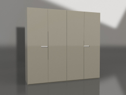 Guarda-roupa com acabamento em laca cinza-bege brilhante (240x61x220 cm)
