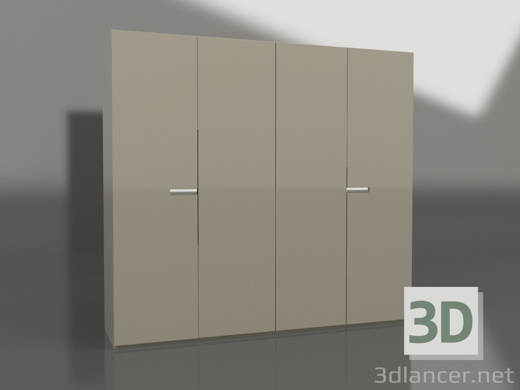 3d model Wardrobe, glossy gray-beige lacquer finish (240x61x220 cm) - preview