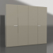 3d model Wardrobe, glossy gray-beige lacquer finish (240x61x220 cm) - preview