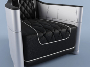 Bentley Grey Club Chair aus Leder und Aluminium Rebder