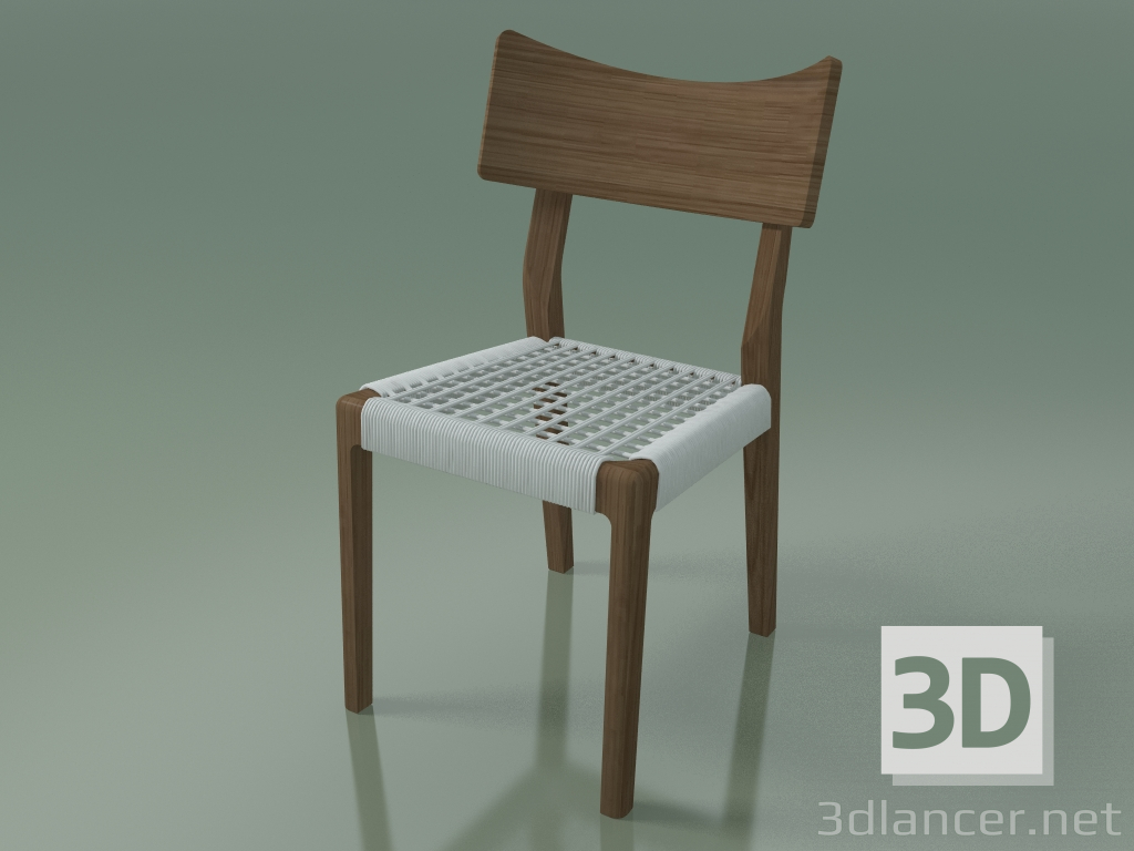 3D Modell Stuhl (21, weiß gewebte, natürlich lackierte amerikanische Walnuss) - Vorschau