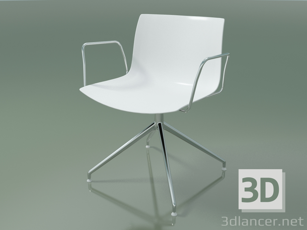 modèle 3D Chaise 2054 (pivotante, avec accoudoirs, LU1, polypropylène PO00401) - preview