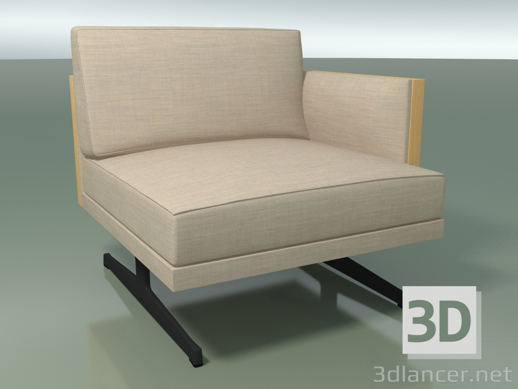 3d model End module 5213 (left armrest, H-legs, Natural oak) - preview