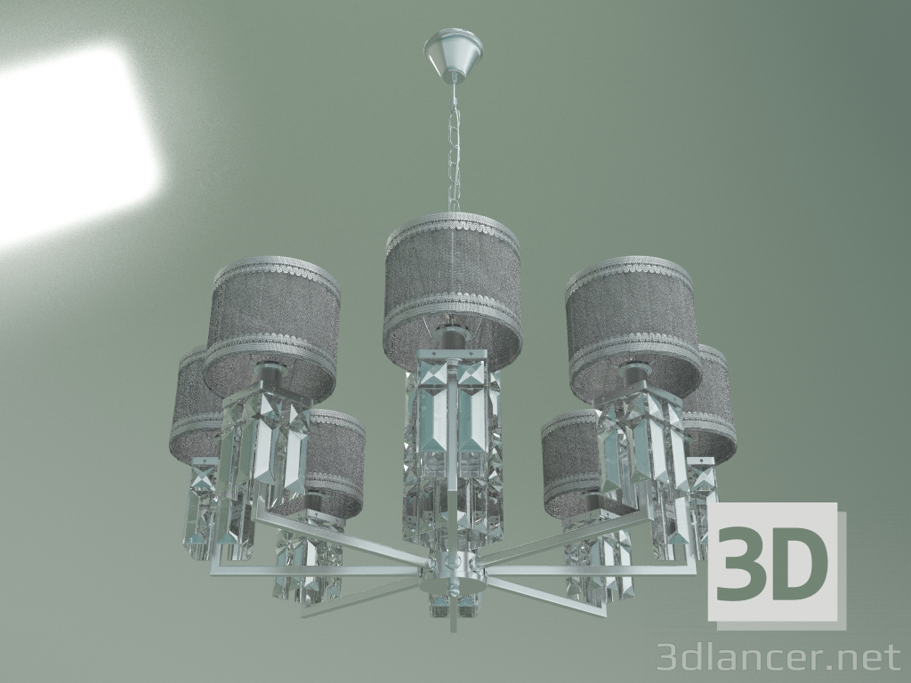 Modelo 3d Candelabro suspenso 10099-8 (cristal cromado) - preview