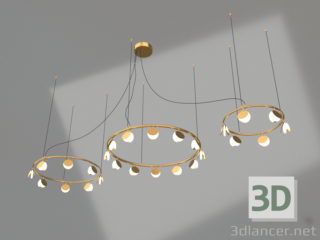 modello 3D Lampadario sospeso (7355) - anteprima