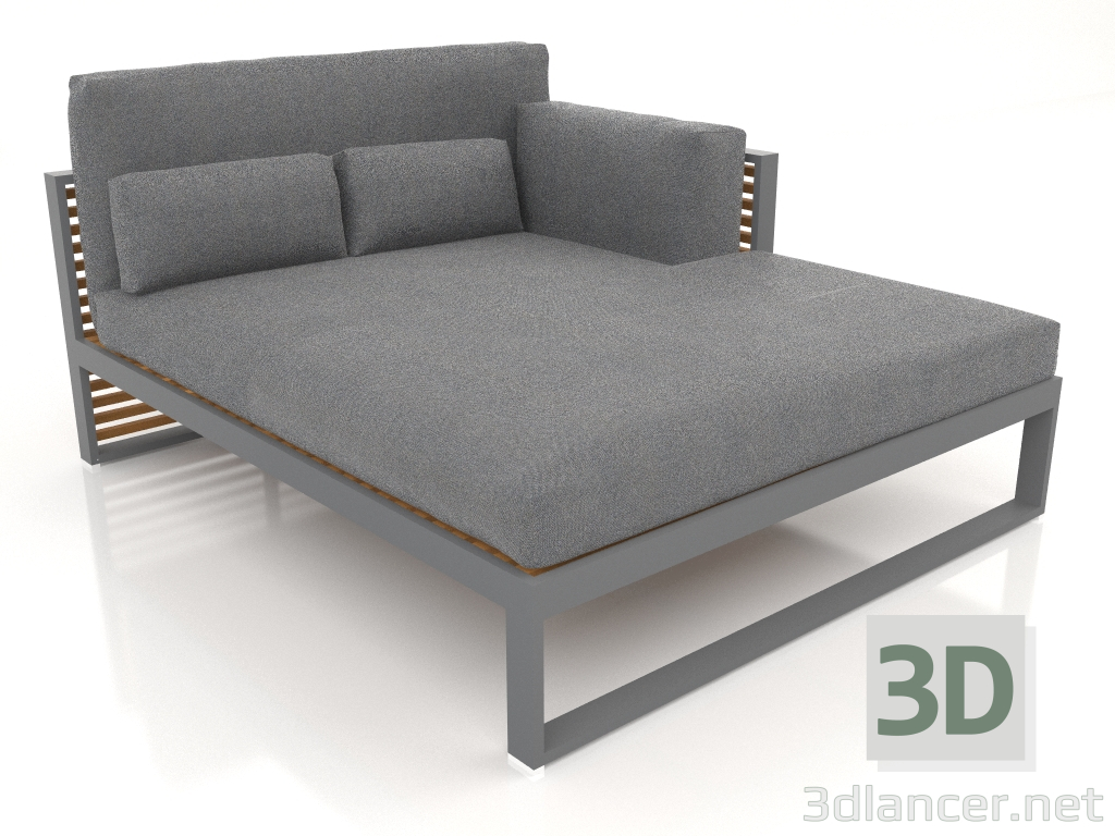 3d model Sofá modular XL, sección 2 derecha, respaldo alto, madera artificial (Antracita) - vista previa