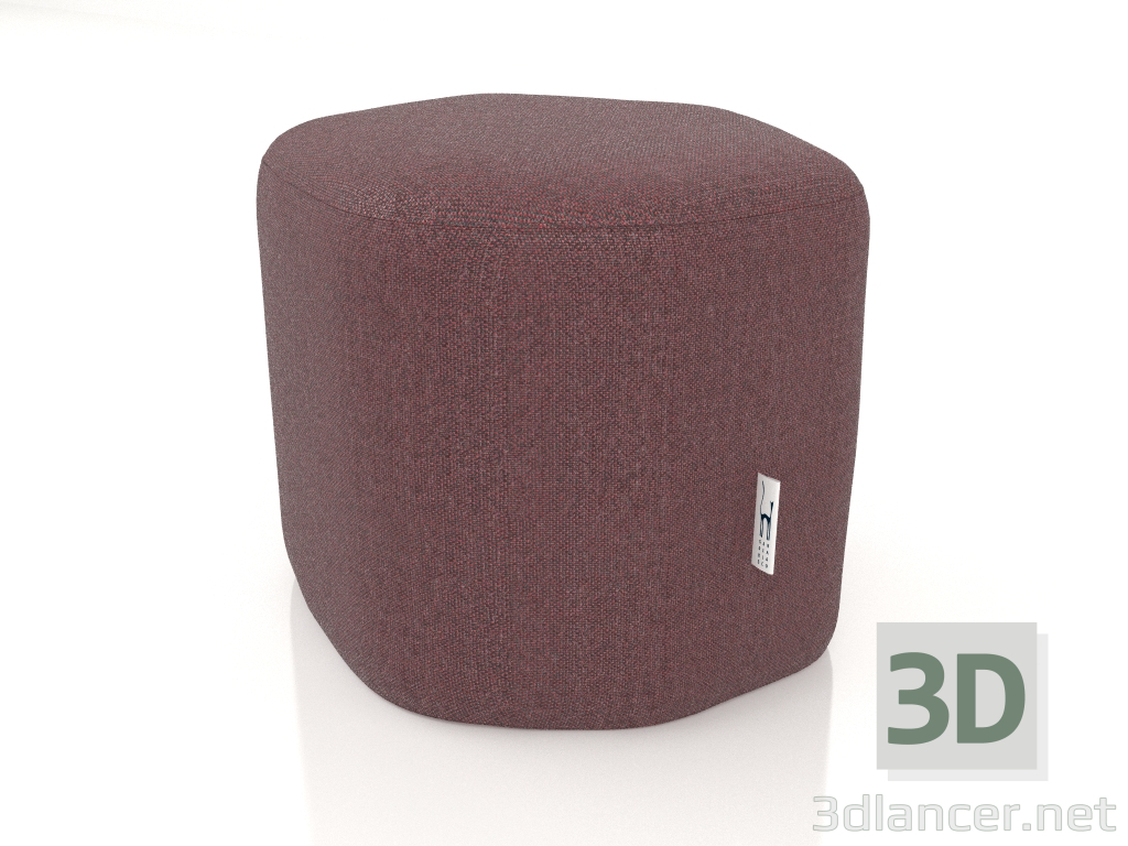 3D Modell Pouf (Weinrot) - Vorschau