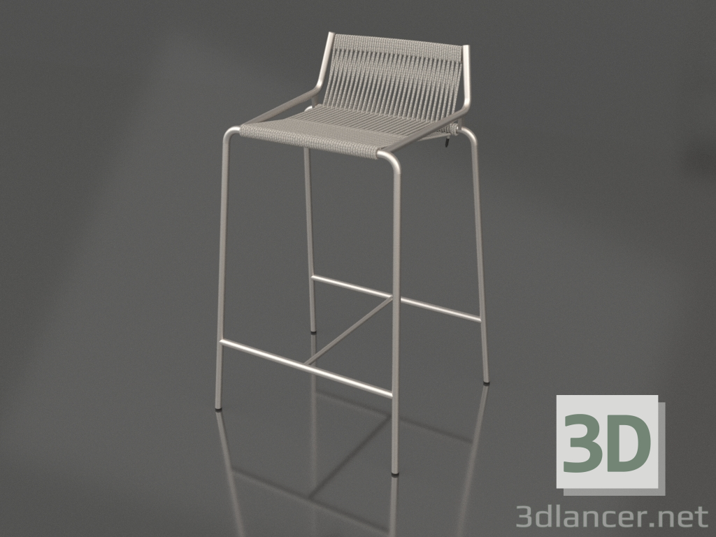 Modelo 3d Cadeira semi-bar Noel H67 (base de aço, bandeira de lã Halyard Fair Grey) - preview