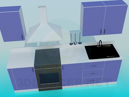 modello 3D Set cucina - anteprima