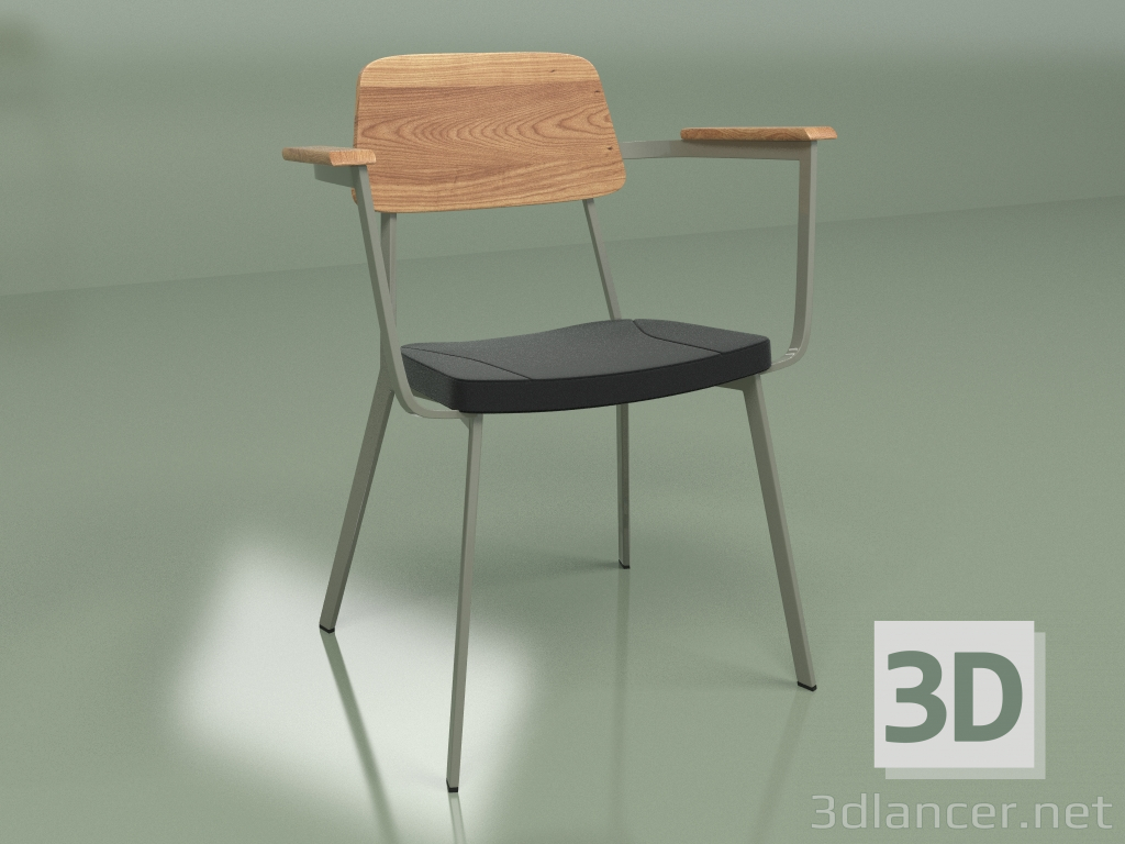 3d model Silla Sprint Sillón 1 (negro, gris claro) - vista previa