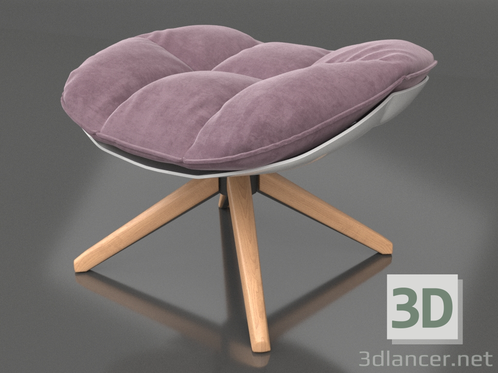 modello 3D Pouf stile Husk (viola) - anteprima