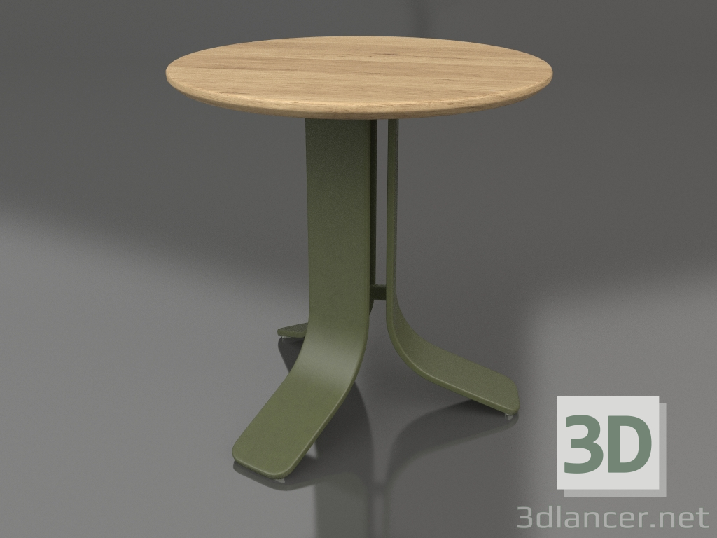 3d model Coffee table Ø50 (Olive green, Iroko wood) - preview