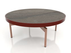 Table basse ronde Ø90x36 (Rouge vin, DEKTON Radium)