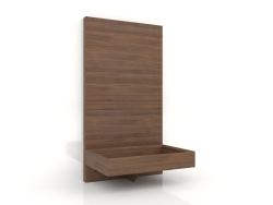 Prateleira suspensa com acabamento em folheado de nogueira F (59,5 x 44,3 x 110 cm)