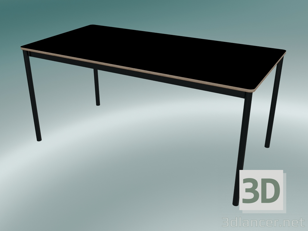 3D Modell Rechteckiger Tischfuß 160x80 cm (Schwarz, Sperrholz, Schwarz) - Vorschau