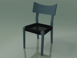 Chair (21, Black Woven, Lacquered Air Force Blue)