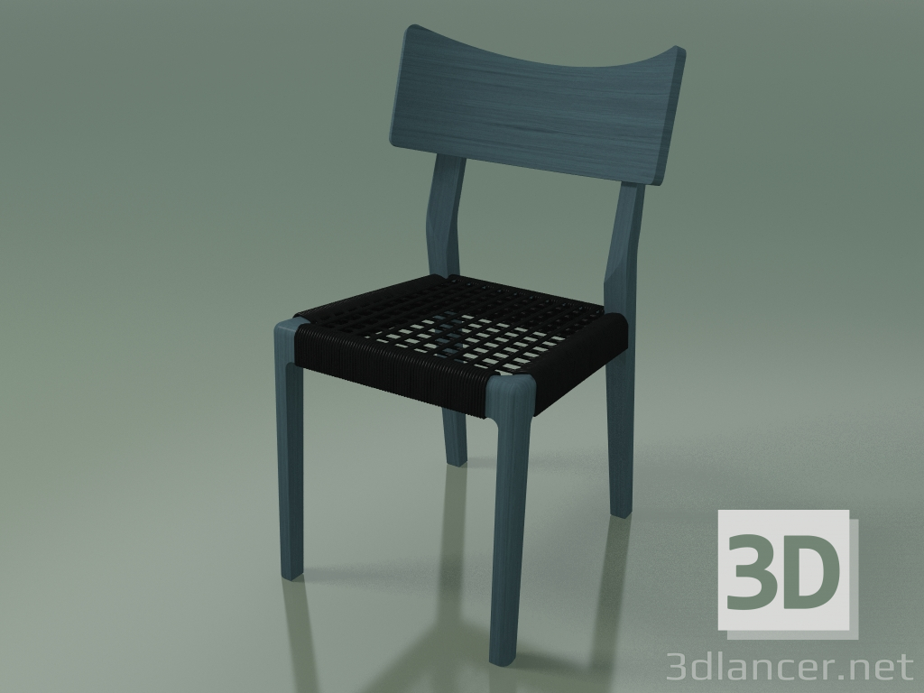 3d model Chair (21, Black Woven, Lacquered Air Force Blue) - preview