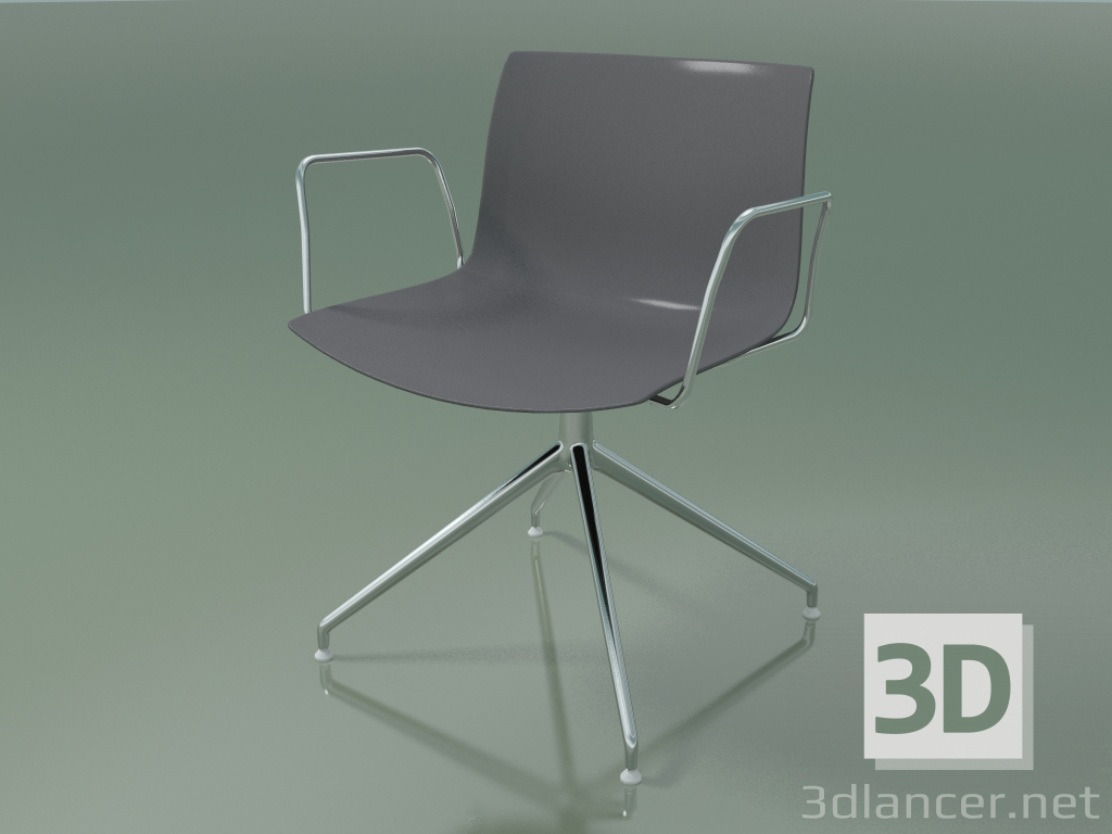 3d model Silla 2054 (giratoria, con reposabrazos, LU1, polipropileno PO00412) - vista previa