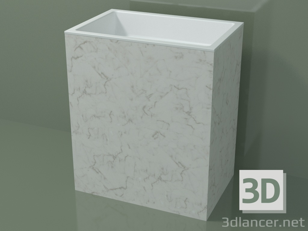 modello 3D Lavabo freestanding (03R146301, Carrara M01, L 72, P 48, H 85 cm) - anteprima