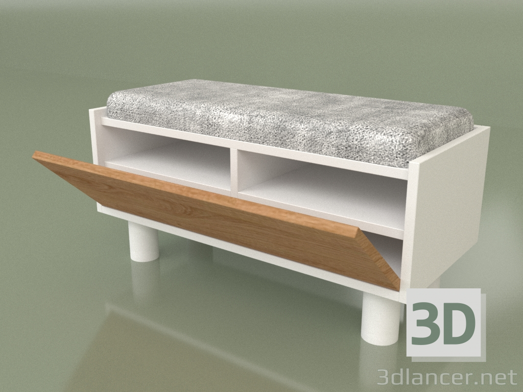 3D Modell Schuhbank mit Kissen (30421) - Vorschau