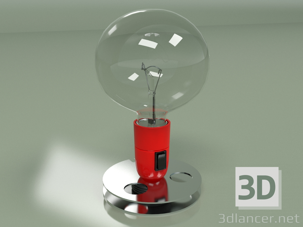 Modelo 3d Candeeiro de mesa Lampadina ED (vermelho) - preview