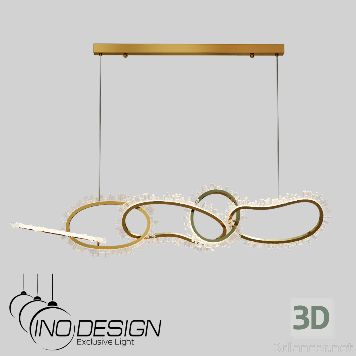 modello 3D Lampadario a sospensione a LED Inodesign Chain 40.6262-0 - anteprima