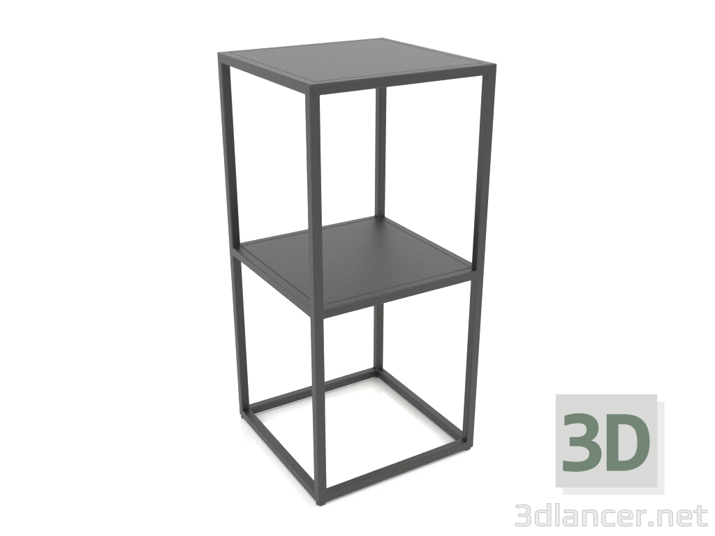 3D Modell Quadratisches Konsolenregal (METALL, 40x40x86, 2 Regale) - Vorschau